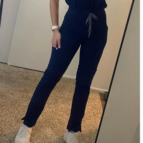 Figs Women's Navy Straight Leg Yola Pants - Picture 3 of 8